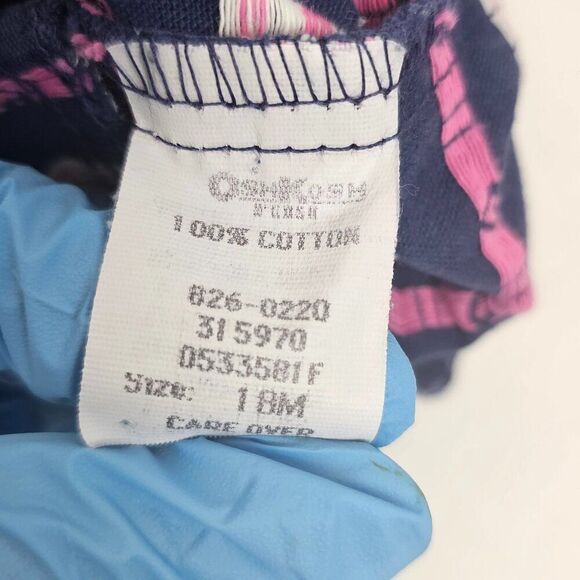 OshKosh B'gosh Girl 18 Months Vestbak Denim Overalls Bunny Rabbit Hearts Vintage - Picture 9 of 13